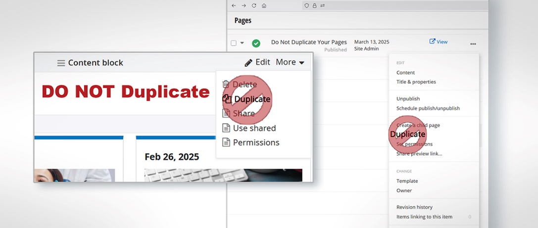 Sitefinity duplicate function warning message