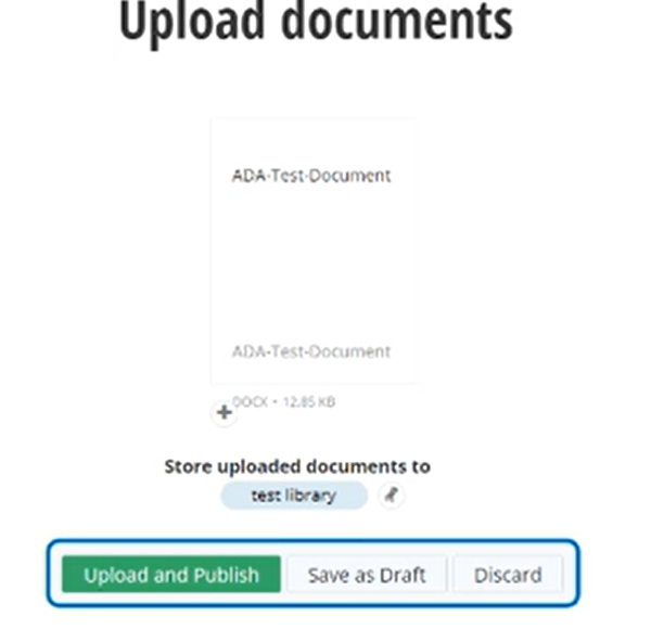 select library to upload to then publish