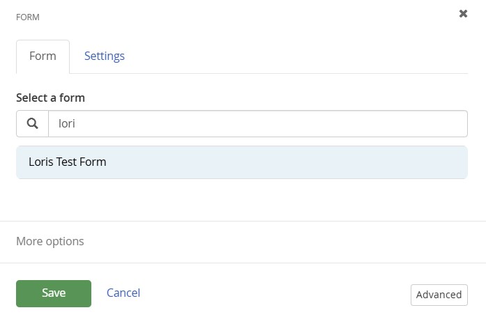 Form select name save