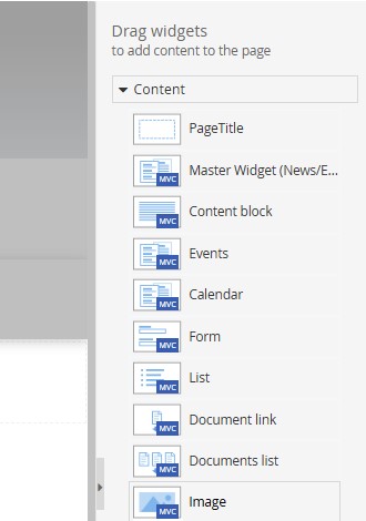 page image widget drag and drop to page