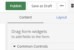 forms publish button