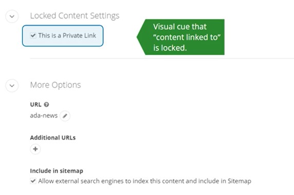quick links locked content behavior