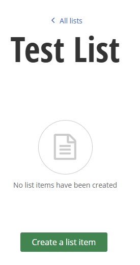 new list with zero items