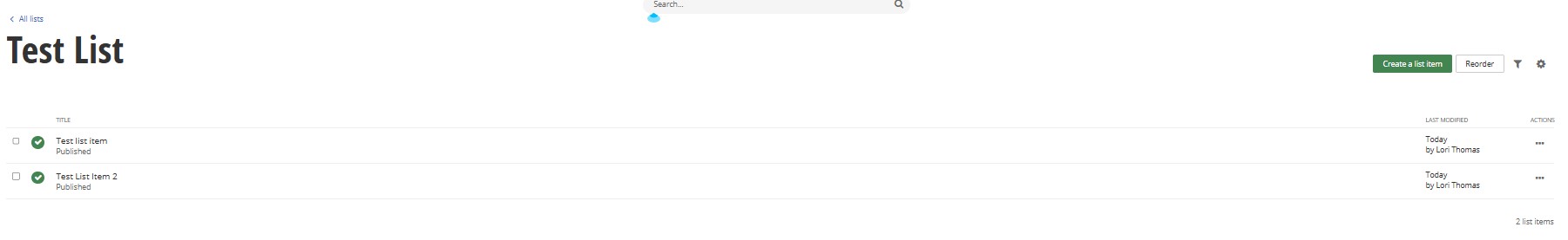 view list items in the order created