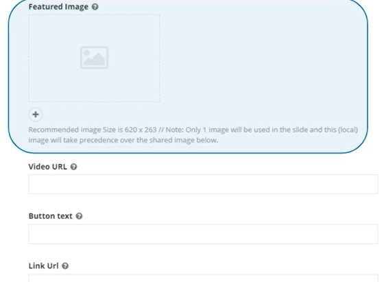rotator slide featured image button text url