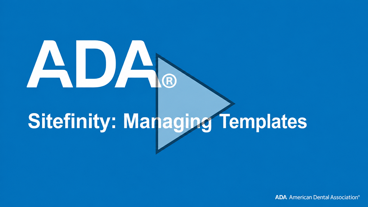 Video thumbnail: Managing Templates