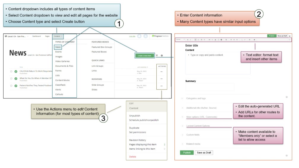 basic content dashboard orientation