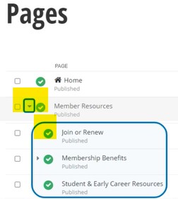 parent and child pages