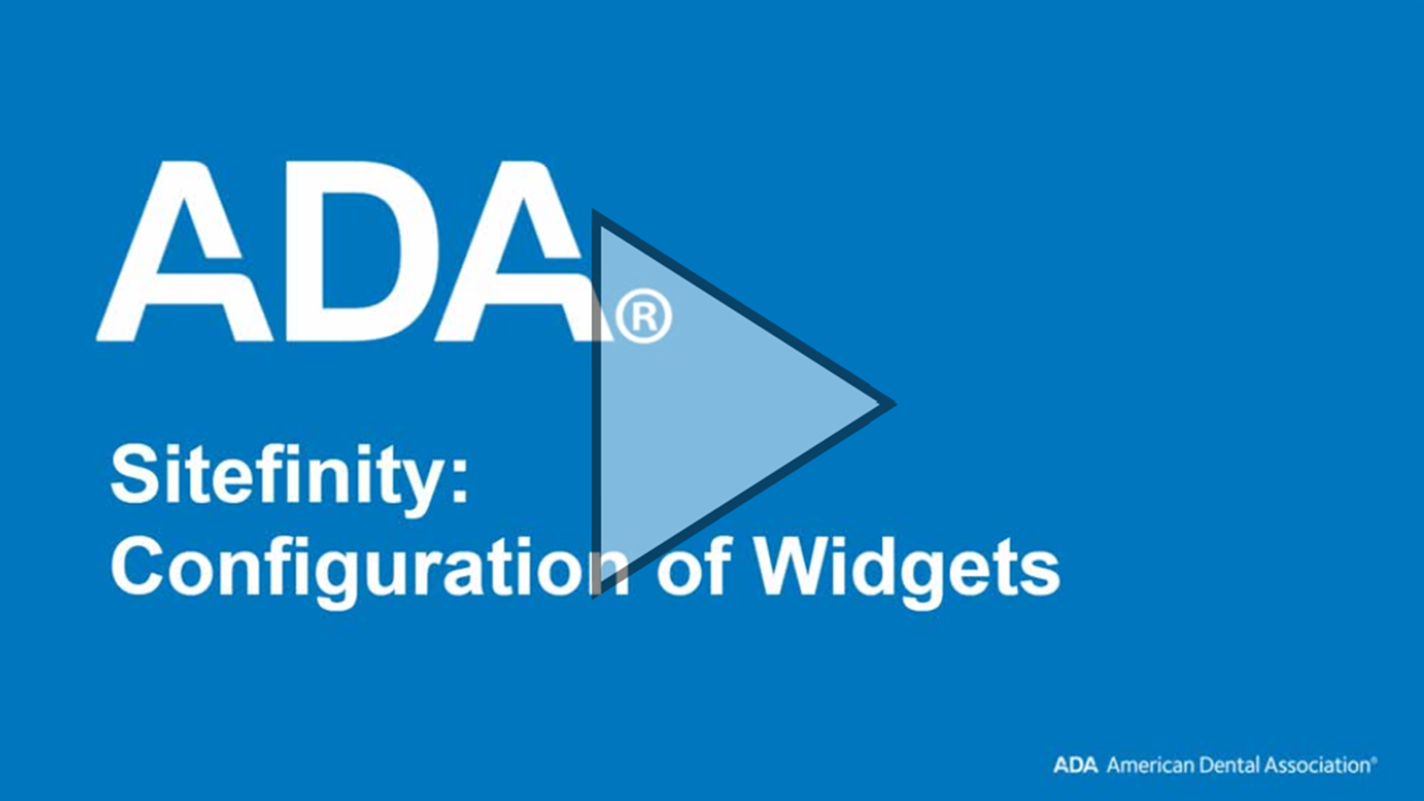 Video thumbnail: Sitefinity Configuration of Widgets