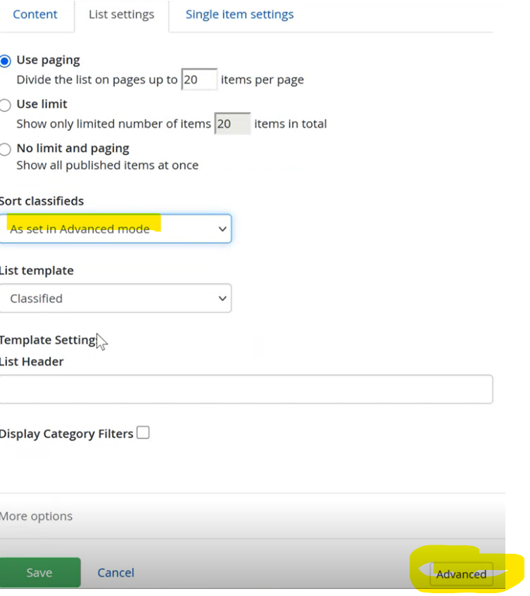 classified-click-advanced-mode-dropdown-and-button