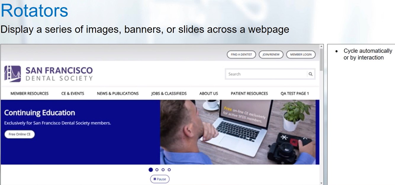 rotators display a series of images
